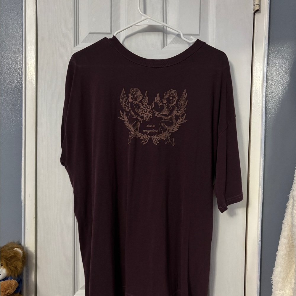 PacSun Dark Maroon Graphic Tee